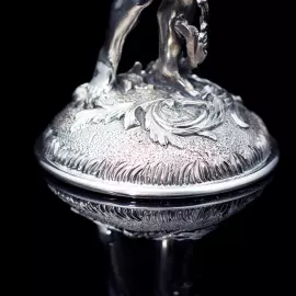 Хрустальные бокалы для вина "Адам и Ева" янтарные, на 2 персоны